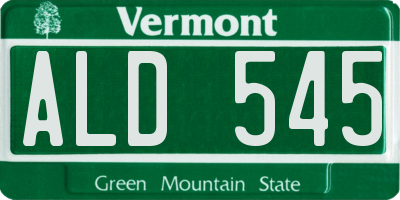 VT license plate ALD545