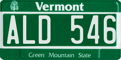 VT license plate ALD546