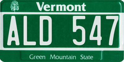 VT license plate ALD547