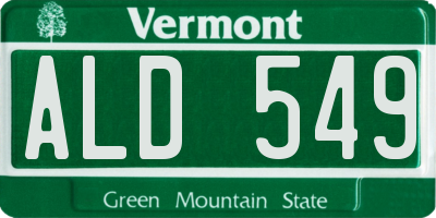 VT license plate ALD549