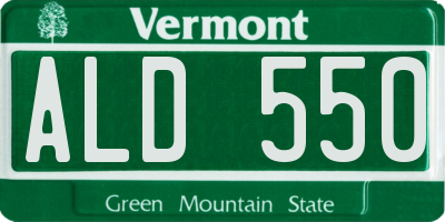 VT license plate ALD550