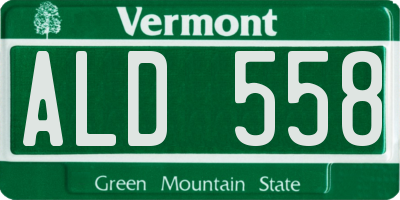 VT license plate ALD558