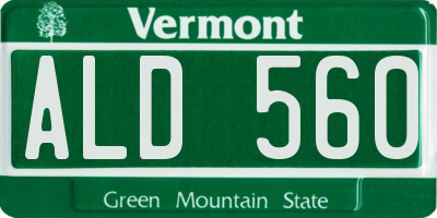 VT license plate ALD560
