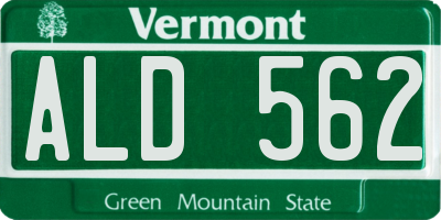VT license plate ALD562