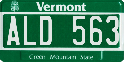 VT license plate ALD563