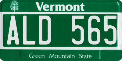 VT license plate ALD565