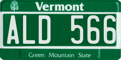 VT license plate ALD566