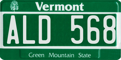 VT license plate ALD568