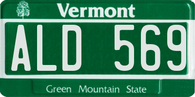 VT license plate ALD569