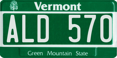 VT license plate ALD570