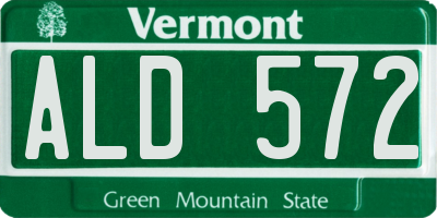 VT license plate ALD572