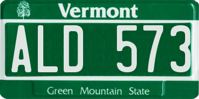 VT license plate ALD573