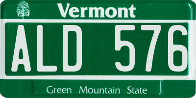 VT license plate ALD576