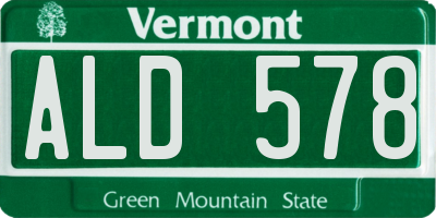 VT license plate ALD578