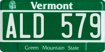 VT license plate ALD579