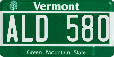 VT license plate ALD580
