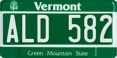 VT license plate ALD582