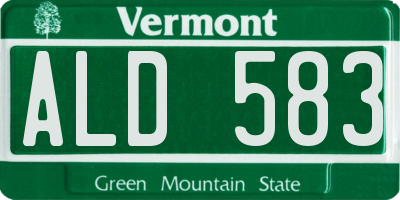 VT license plate ALD583