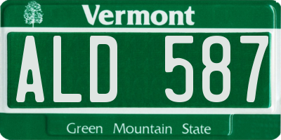 VT license plate ALD587