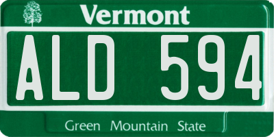 VT license plate ALD594