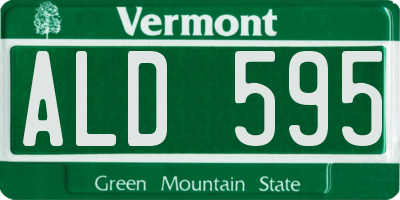 VT license plate ALD595
