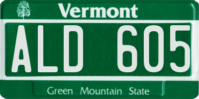 VT license plate ALD605