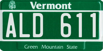 VT license plate ALD611