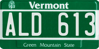 VT license plate ALD613