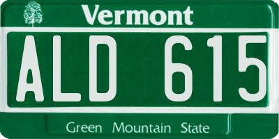 VT license plate ALD615