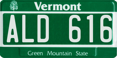 VT license plate ALD616