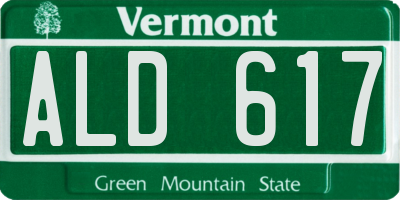 VT license plate ALD617