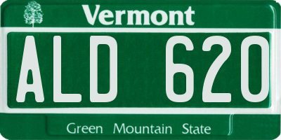 VT license plate ALD620