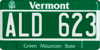 VT license plate ALD623