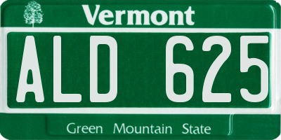 VT license plate ALD625