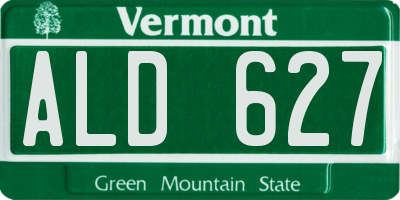 VT license plate ALD627