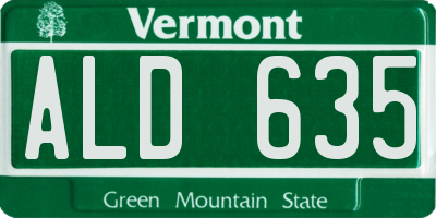VT license plate ALD635