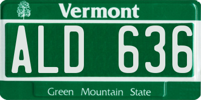 VT license plate ALD636