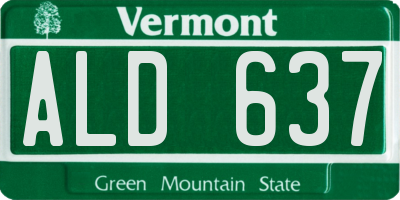VT license plate ALD637