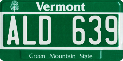 VT license plate ALD639