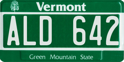 VT license plate ALD642