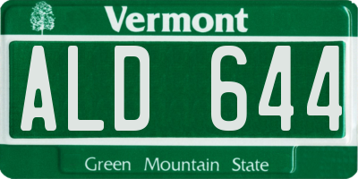 VT license plate ALD644