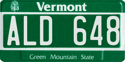 VT license plate ALD648