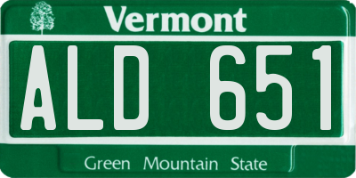 VT license plate ALD651
