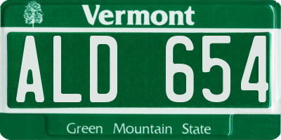 VT license plate ALD654