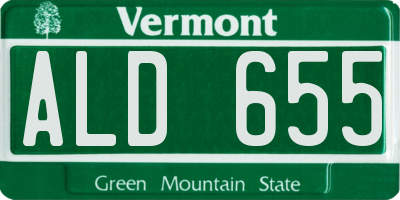 VT license plate ALD655
