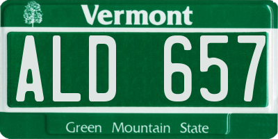 VT license plate ALD657
