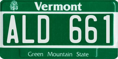 VT license plate ALD661