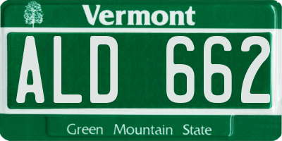 VT license plate ALD662