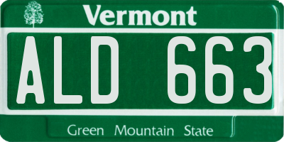 VT license plate ALD663