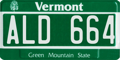 VT license plate ALD664